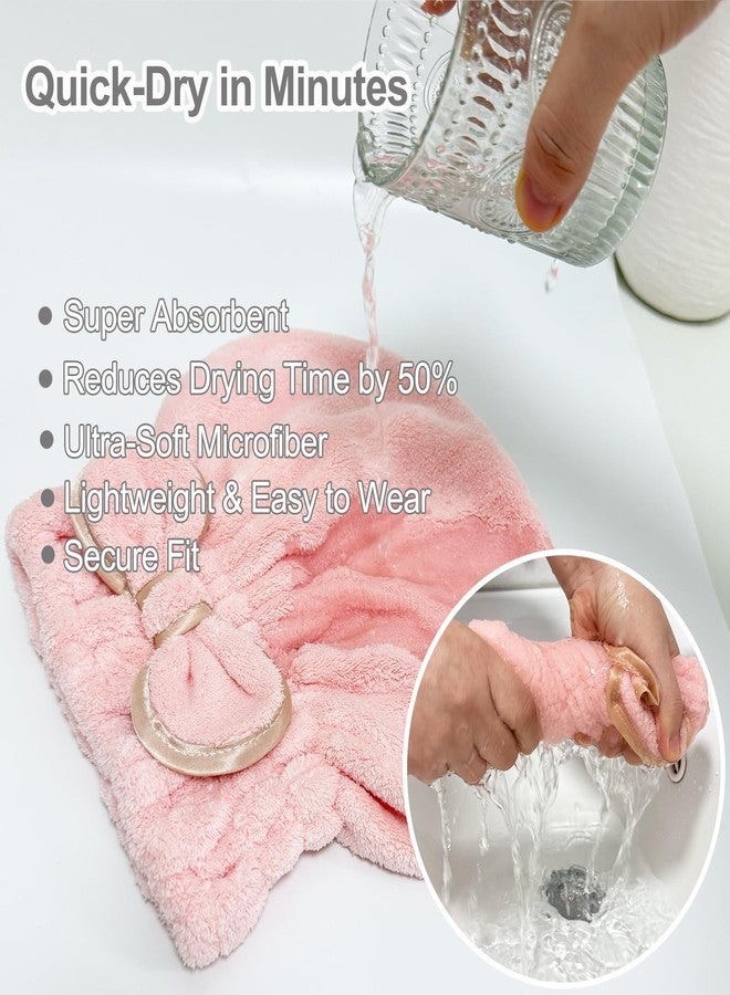 Jseng 3Packs Microfiber Hair Towel for Women - Quick-Drying, Super Absorbent Hair Wrap with Bow Design, Soft Hair Towel Turban for Curly Long Wet Hair - Image 4